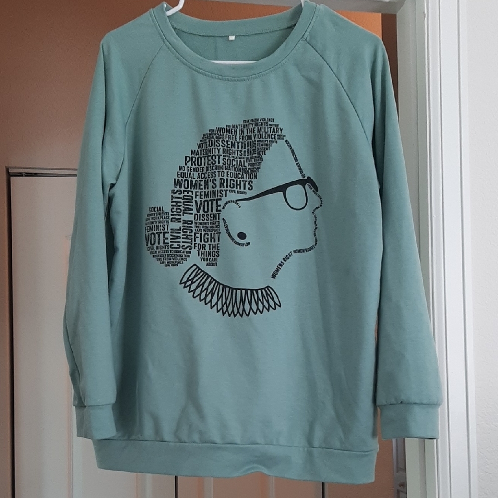 Seafoam Ruth Bader Ginsburg (RBG) Graphic Sweatshirt